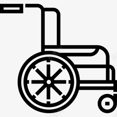 轮椅健康和医疗10线性图标图标