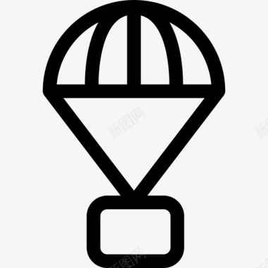 降落伞航空直线图标图标