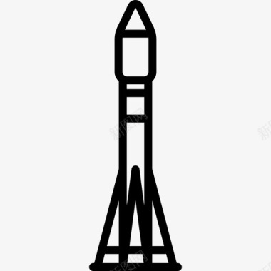 火箭飞船太空装置直线型图标图标