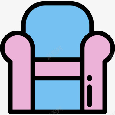扶手椅睡眠时间颜色线条颜色图标图标