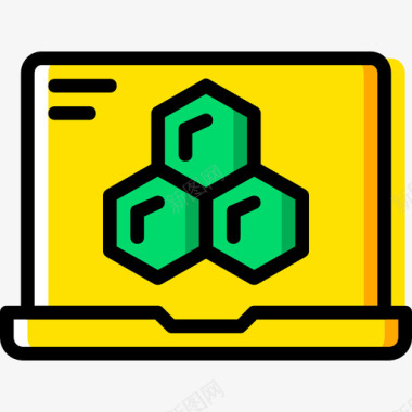 笔记本电脑科学9黄色图标图标