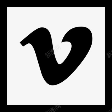 Vimeo社交媒体标识收集线性图标图标