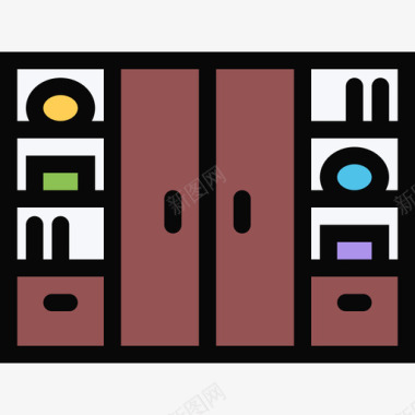 橱柜家具24彩色图标图标