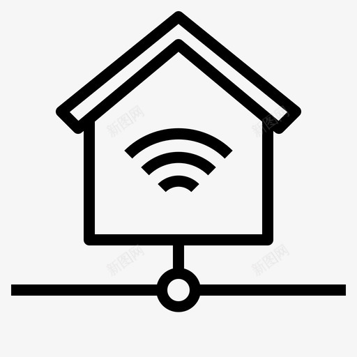 住宅连接网络图标svg_新图网 https://ixintu.com wifi 住宅 网络 计算机网络001 连接