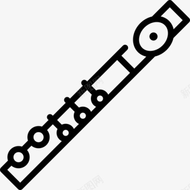 长笛乐器2线状图标图标