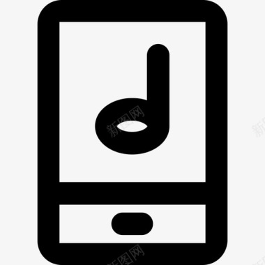 智能手机音乐图标系列粗体圆形图标
