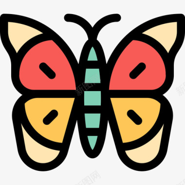 蝴蝶园艺8线形颜色图标图标