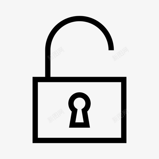 解锁进入打开图标svg_新图网 https://ixintu.com 保护 安全 安全线 打开 解锁 进入