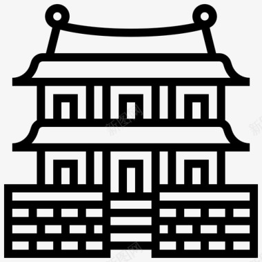 庆冈建筑地标图标图标