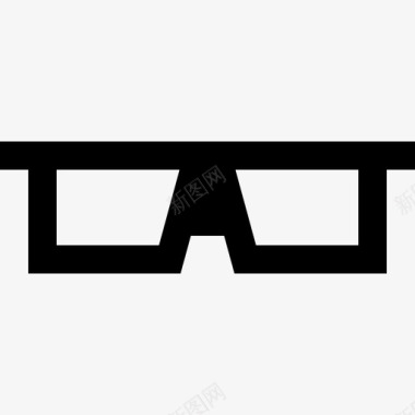 3d眼镜电影轮廓线性图标图标