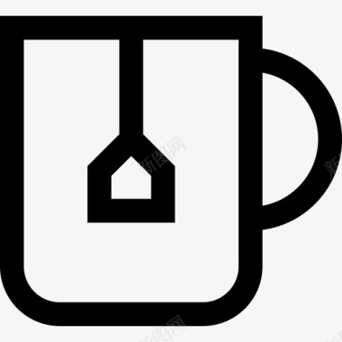 茶杯网页7线形图标图标
