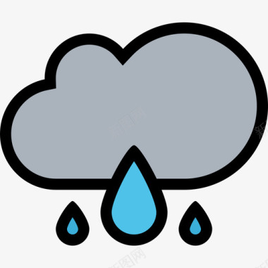雨天气和保险颜色图标图标