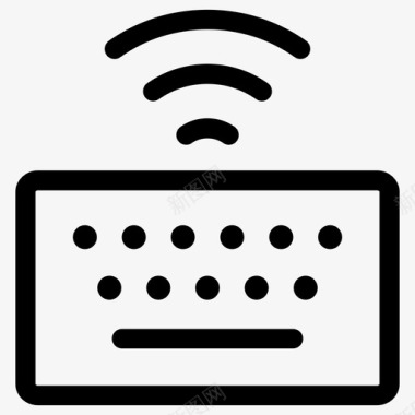 键盘技术图标集合线性图标