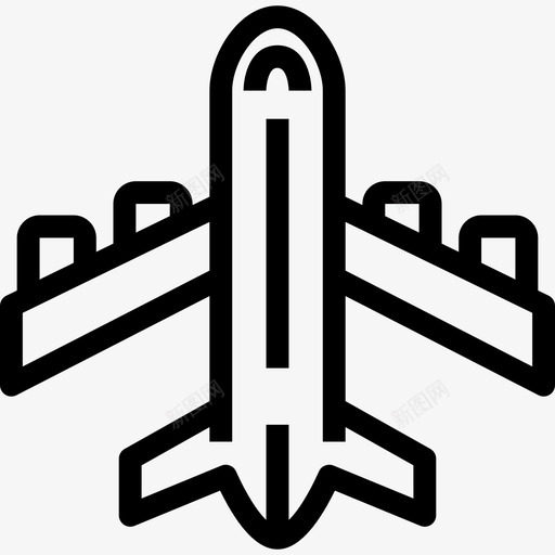 飞机夏季3号直线型图标svg_新图网 https://ixintu.com 夏季3号 直线型 飞机