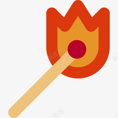火柴烧烤元素平面图标图标