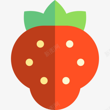 草莓食品套装2扁平图标图标