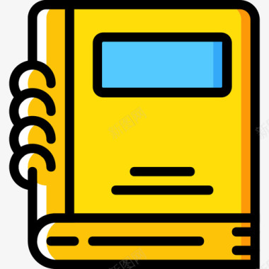 笔记本教育6黄色图标图标