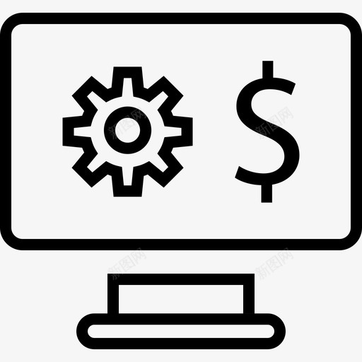 计算机商业和金融图标集细线svg_新图网 https://ixintu.com 商业和金融图标集 细线 计算机