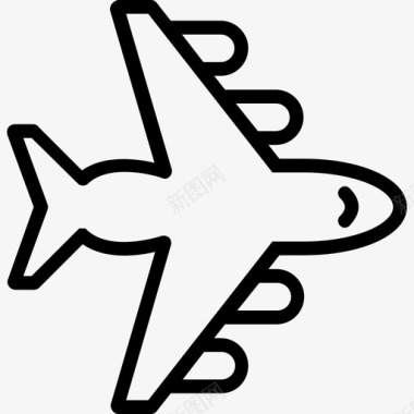 飞机运输3直线图标图标