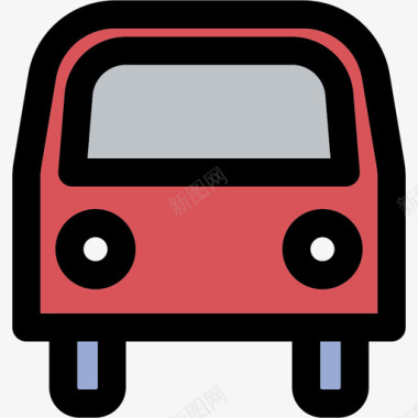 巴士休闲汇编线条色彩图标图标