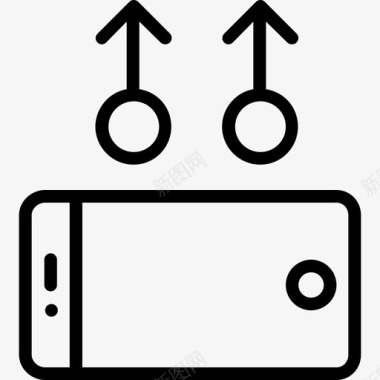 智能手机手势2线性图标图标