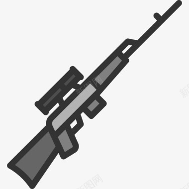 狙击手武器线性颜色图标图标