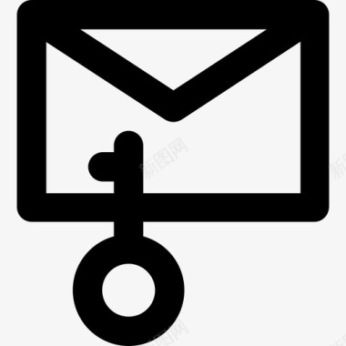 电子邮件安全图标集合粗体圆形图标