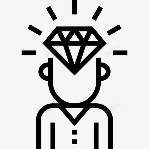 钻石创业图标2线性svg_新图网 https://ixintu.com 创业图标2 线性 钻石