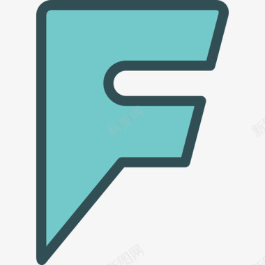 Foursquare品牌线性颜色图标图标