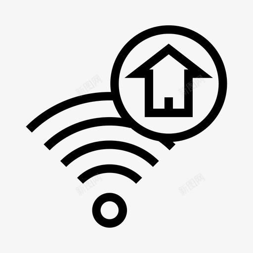 wifi家庭住宅rss图标svg_新图网 https://ixintu.com rss wifi家庭 住宅 信号 网络共享线路