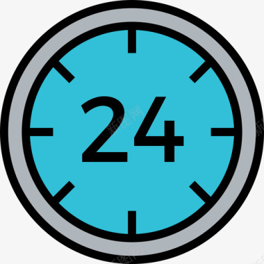 时钟时间和日期包装颜色2线性颜色图标图标