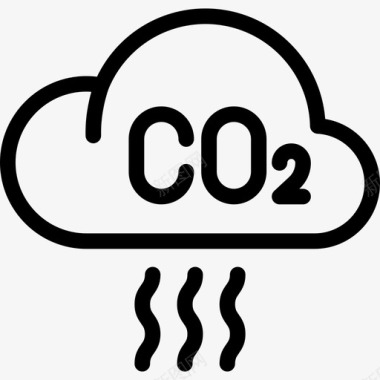 二氧化碳生态学9线性图标图标