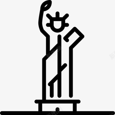 自由女神像纪念碑1直线图标图标