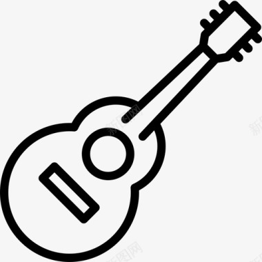 西班牙吉他乐器2线性图标图标
