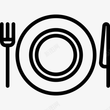 菜肴餐厅元素2线性图标图标