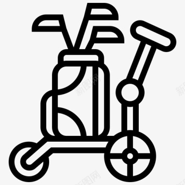 手推车高尔夫高尔夫球球童图标图标