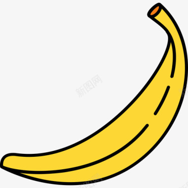 香蕉食物和饮料6颜色128px图标图标