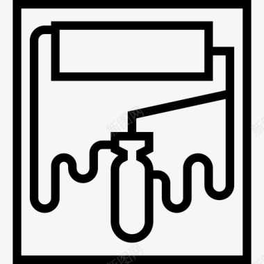 油漆辊施工工具2线性图标图标