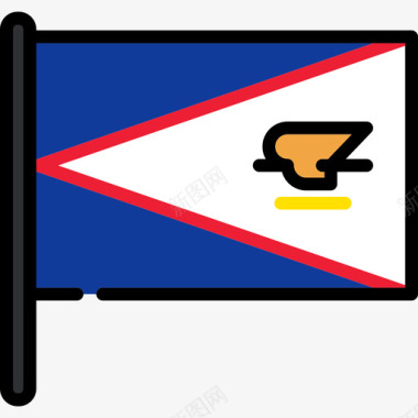 美属萨摩亚国旗收藏2桅杆图标图标