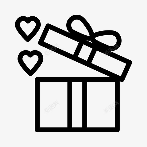 礼品盒圣诞礼物爱心图标svg_新图网 https://ixintu.com 圣诞礼物 圣诞节 爱心 礼品盒