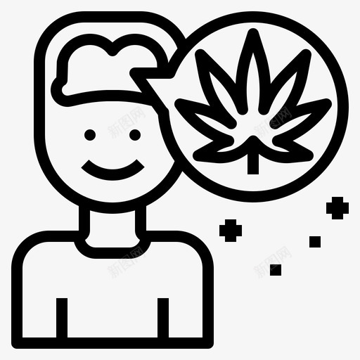 神经影响大脑大麻图标svg_新图网 https://ixintu.com 医用大麻 大脑 大麻 神经影响