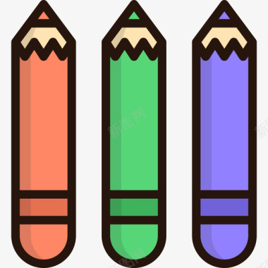 铅笔教育11线颜色图标图标