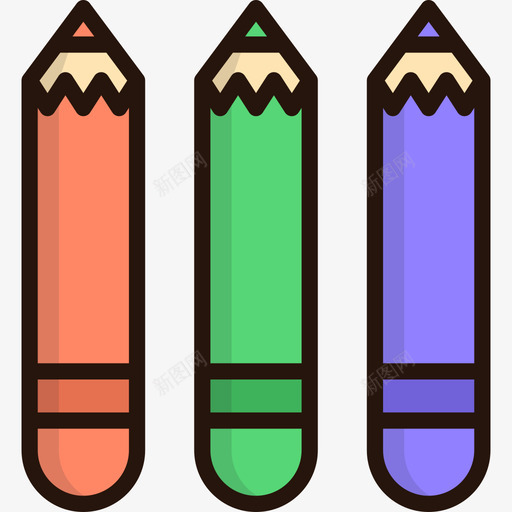 铅笔教育11线颜色图标svg_新图网 https://ixintu.com 教育11 线颜色 铅笔