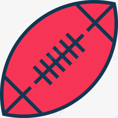 橄榄球运动6线性颜色图标图标