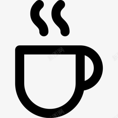 咖啡杯商务16直线型图标图标