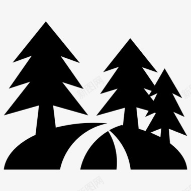 森林风景树木图标图标