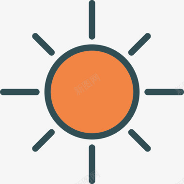 太阳16号天气线性颜色图标图标