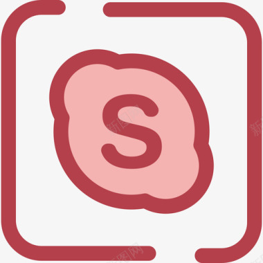 Skype社交网络4红色图标图标