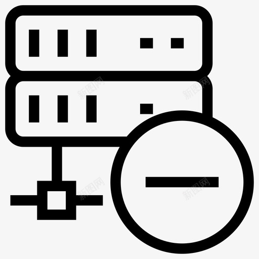 服务器减号数据库删除图标svg_新图网 https://ixintu.com 删除 存储 数据库 数据库服务器行 服务器减号
