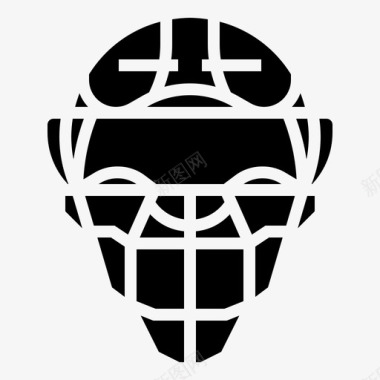 面具棒球头盔图标图标